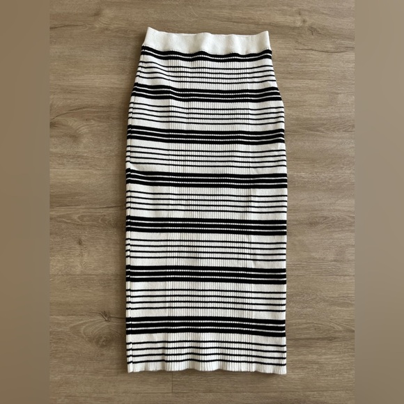 Moth Anthropologie Serilda Knit Ribbed Striped Pencil Skirt SZ S - Picture 2 of 8